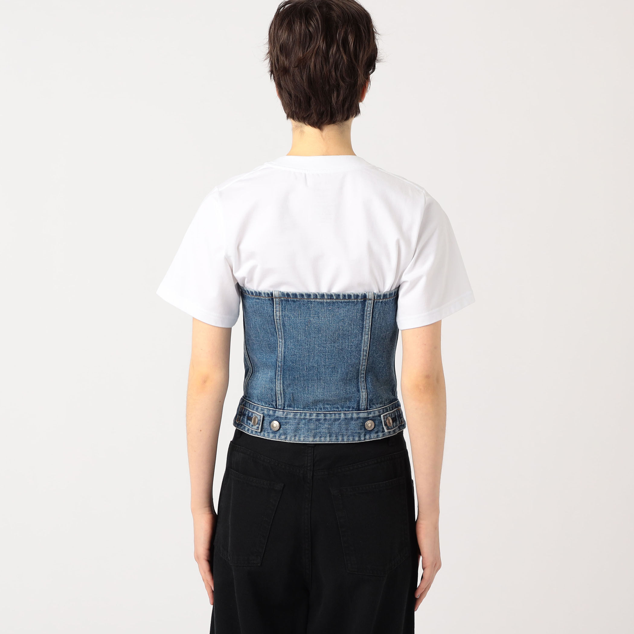 DENIM STRAPLESS TOP-デニムストラップレストップ-HYKE（ハイク
