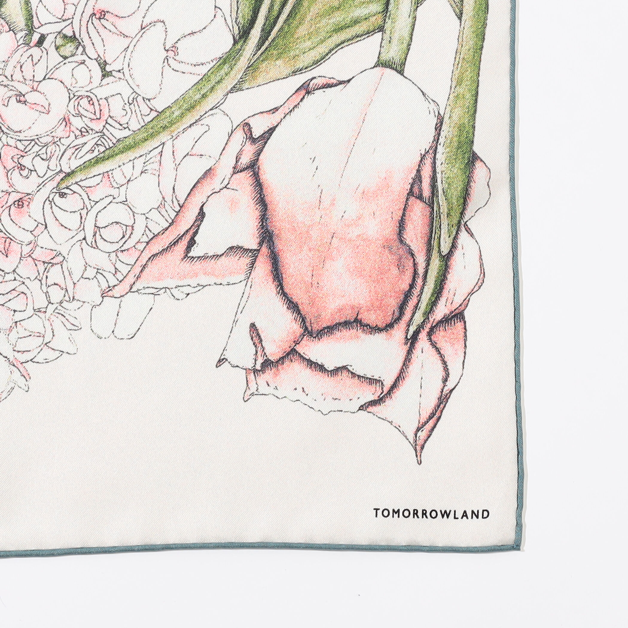 TOMORROWLAND DOUBLE FLOWER シルクスカーフ Atelier TOMORROWLAND DOUBLE FLOWER シルクスカーフ