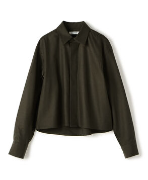 ウールメルトンポプリン クロップドシャツ