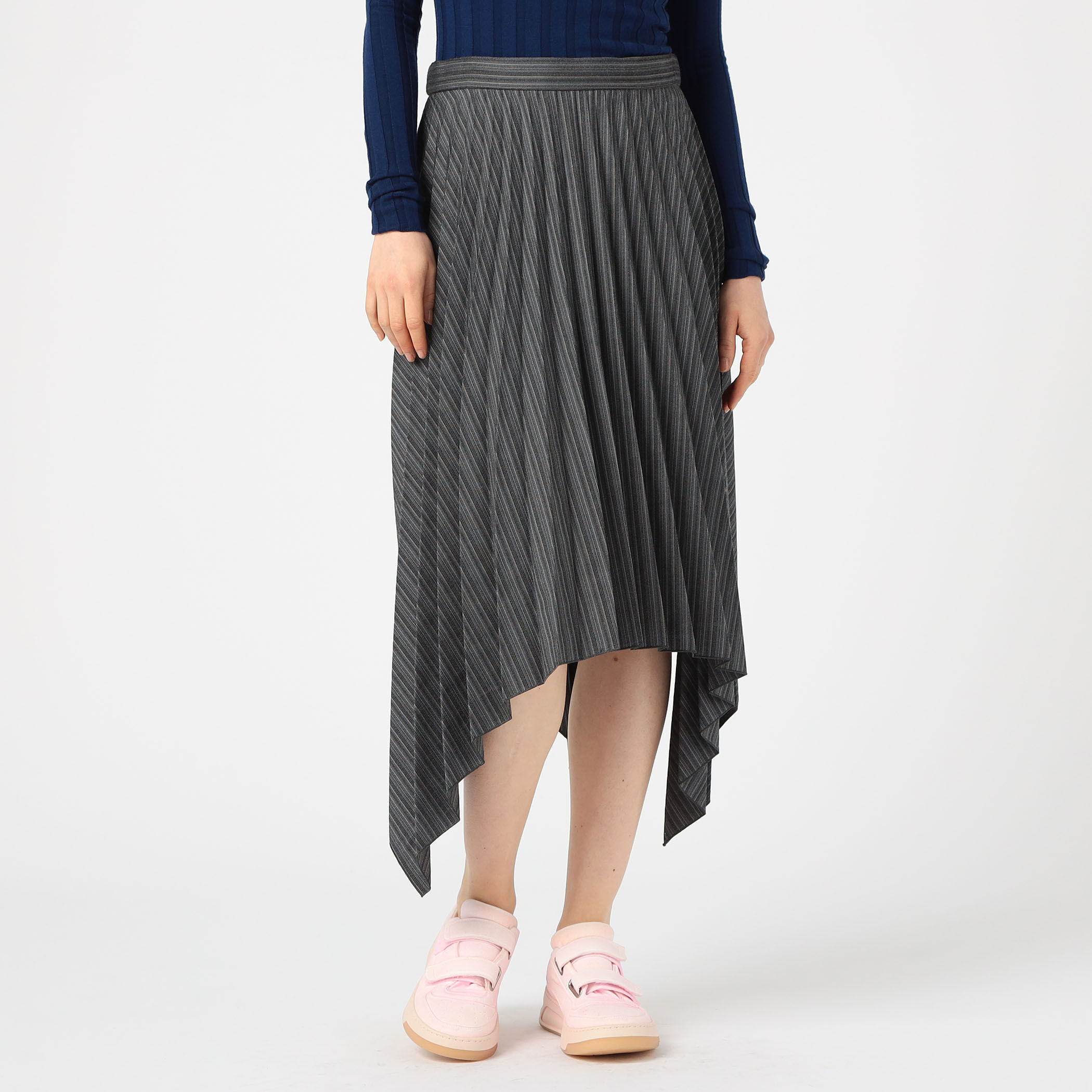 Acne Studios ストライププリーツ イレギュラーヘムスカート｜トゥモローランド 公式通販