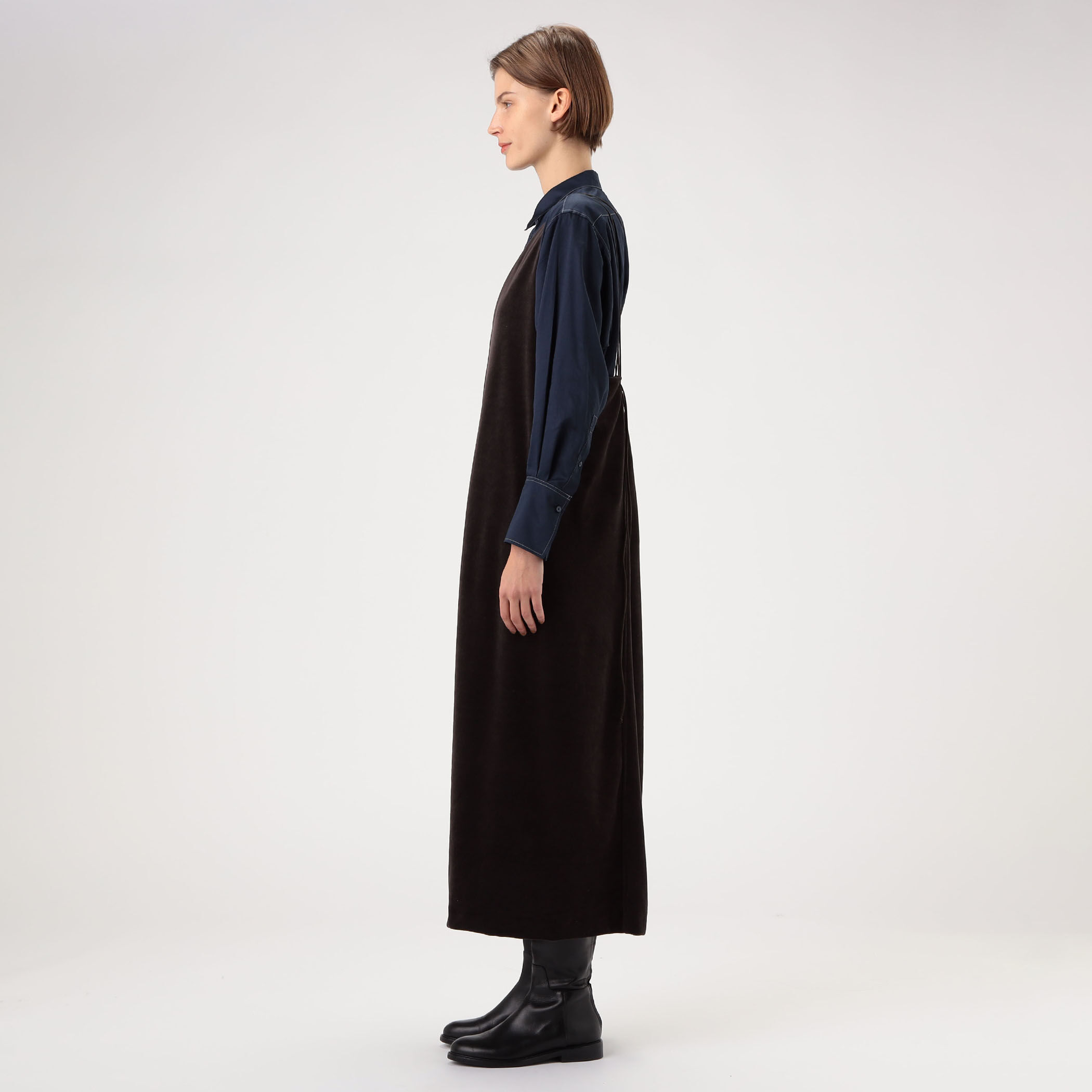 コットンポリエステルベロア キャミソールワンピース