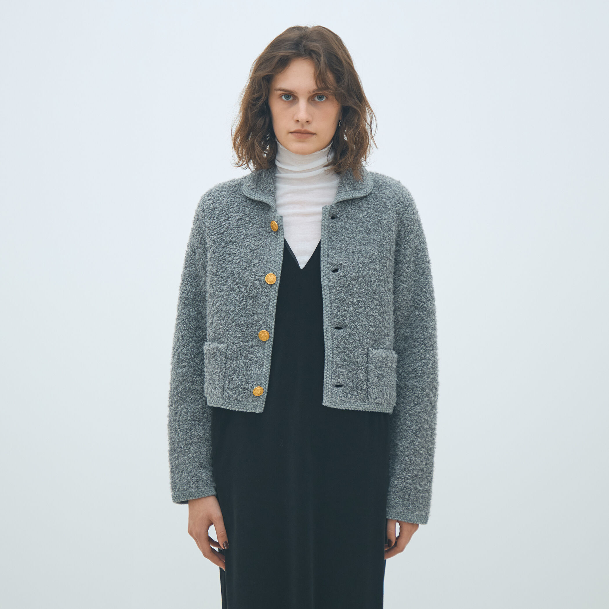 macphee tomorrowland ジャケット　ムートン　ブラック 送料無料】【別注】EMMETI JAMES ラムレザー