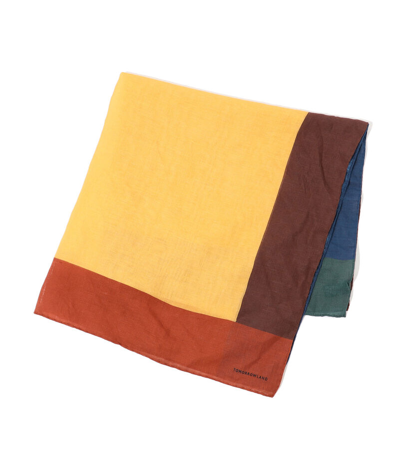 TOMORROWLAND コットンリネンシルク パネルスカーフ