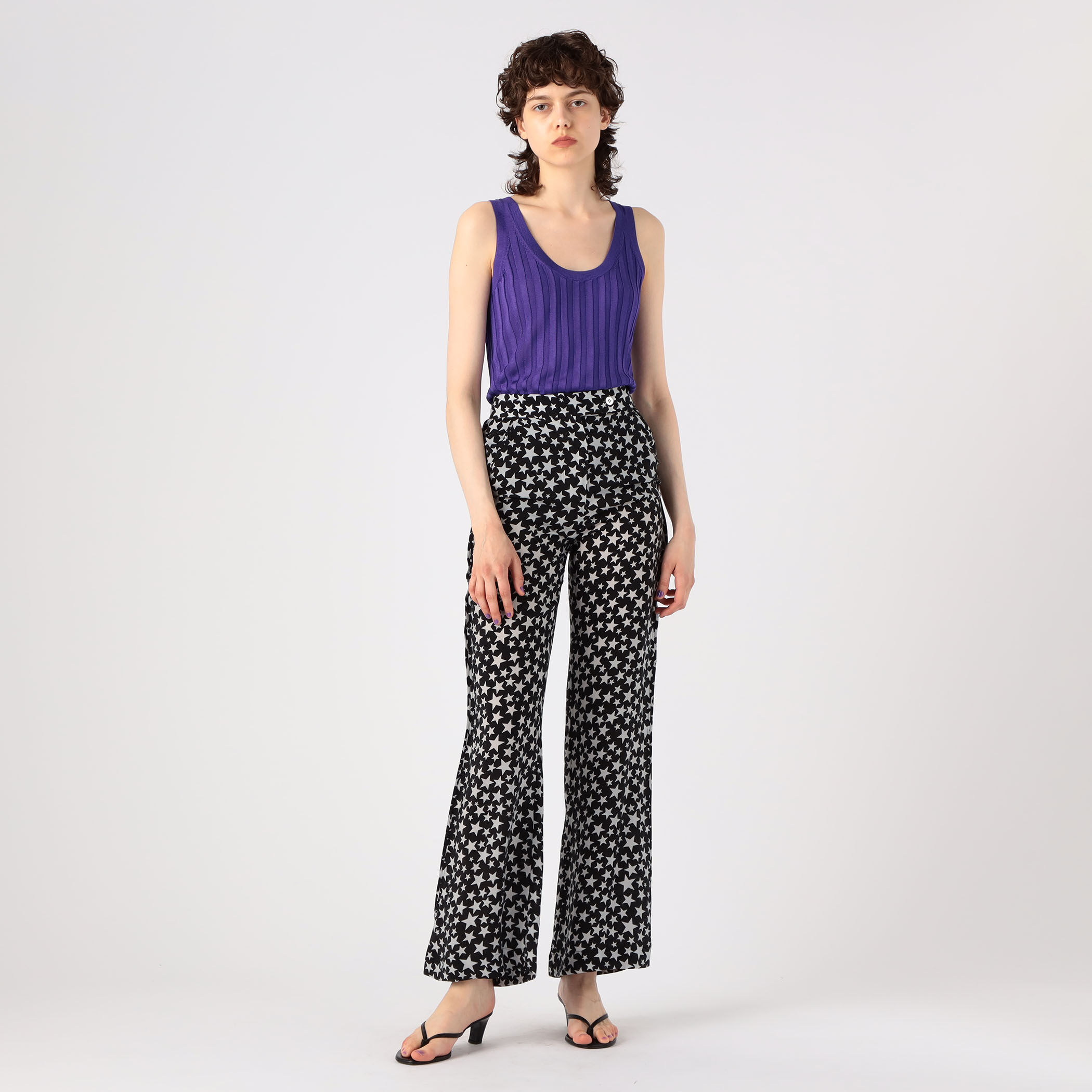 Acne Studios キュプラ スタープリントストレートパンツ