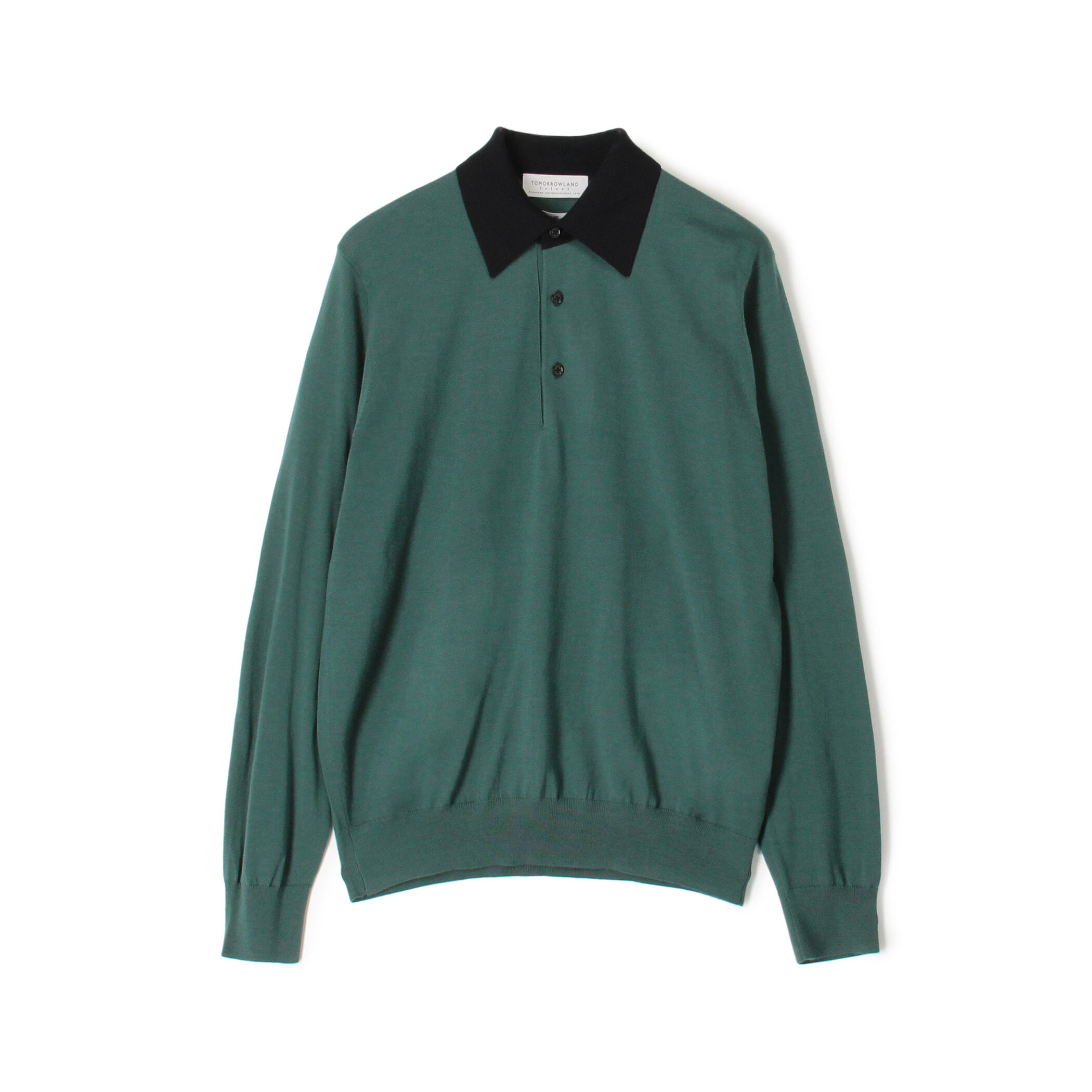MINUS33 スーパーファインメリノウール ニットポロシャツ M 黒 A&F MINUS33 スーパーファインメリノウール ニットポロシャツ M 黒 A&F