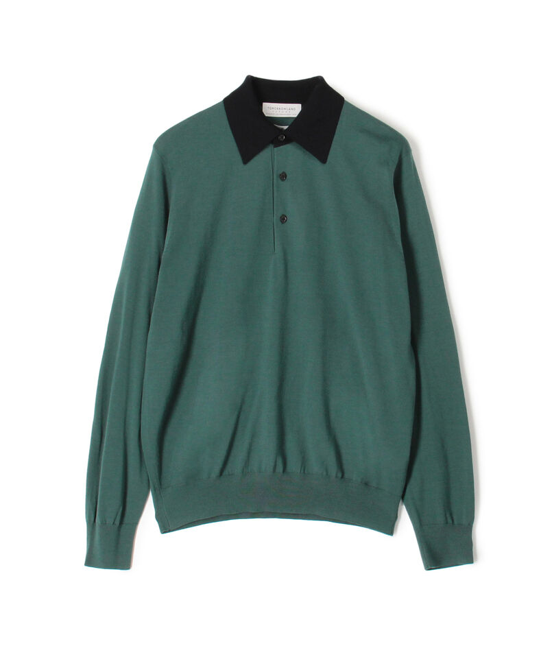 TOMORROWLAND tricot スーパーファインメリノウール ニットポロシャツ S-WOOL
