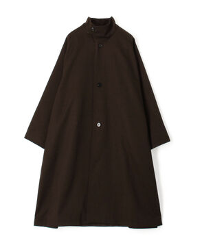 ウールギャバジン スタンドカラーコート