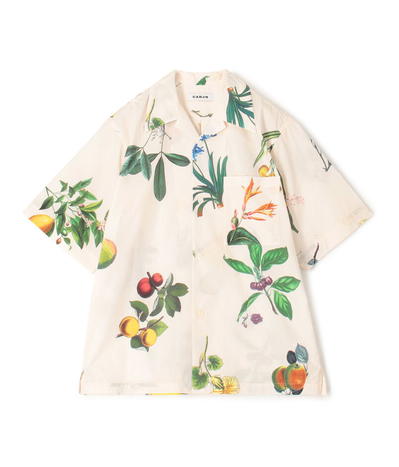 CABaN コットン Green Showerプリント ハーフスリーブシャツ