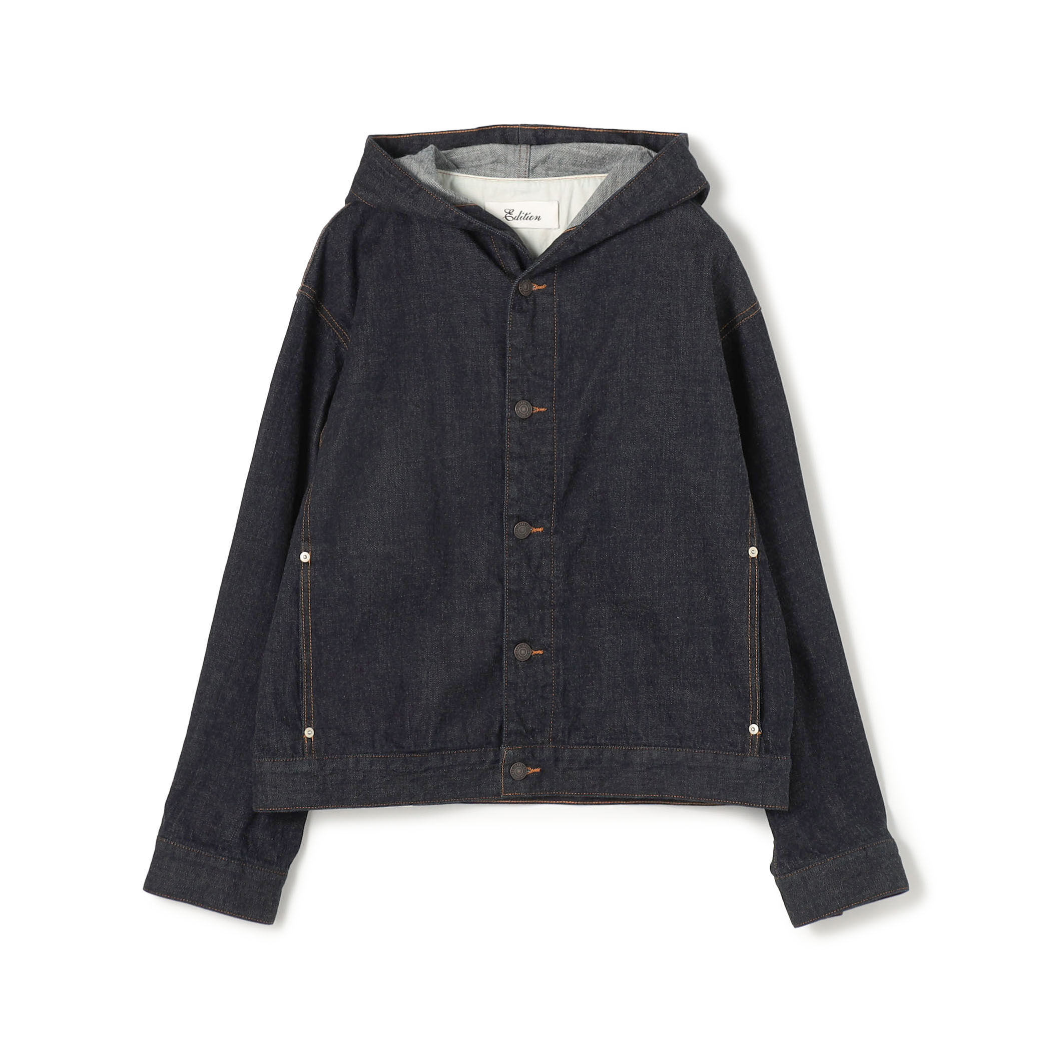 ワンウオッシュ エッセンシャルデニム フーデットブルゾン