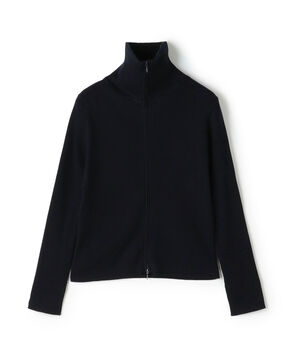 コットンリブ ジップアップカーディガン