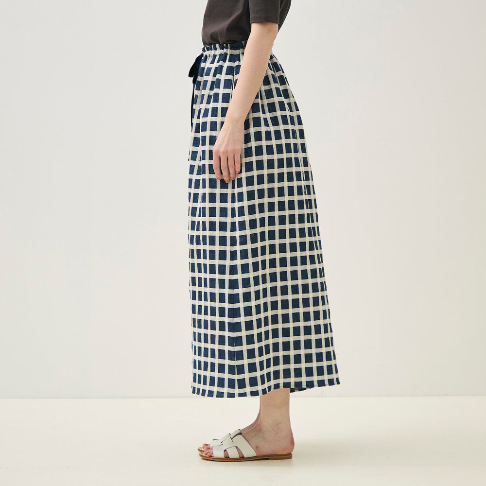 リネンコットンタッターチェック ジュップパンツ｜トゥモローランド