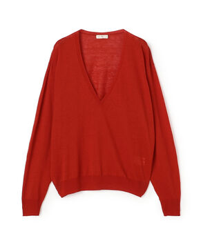 リネンコットン Vネックプルオーバー