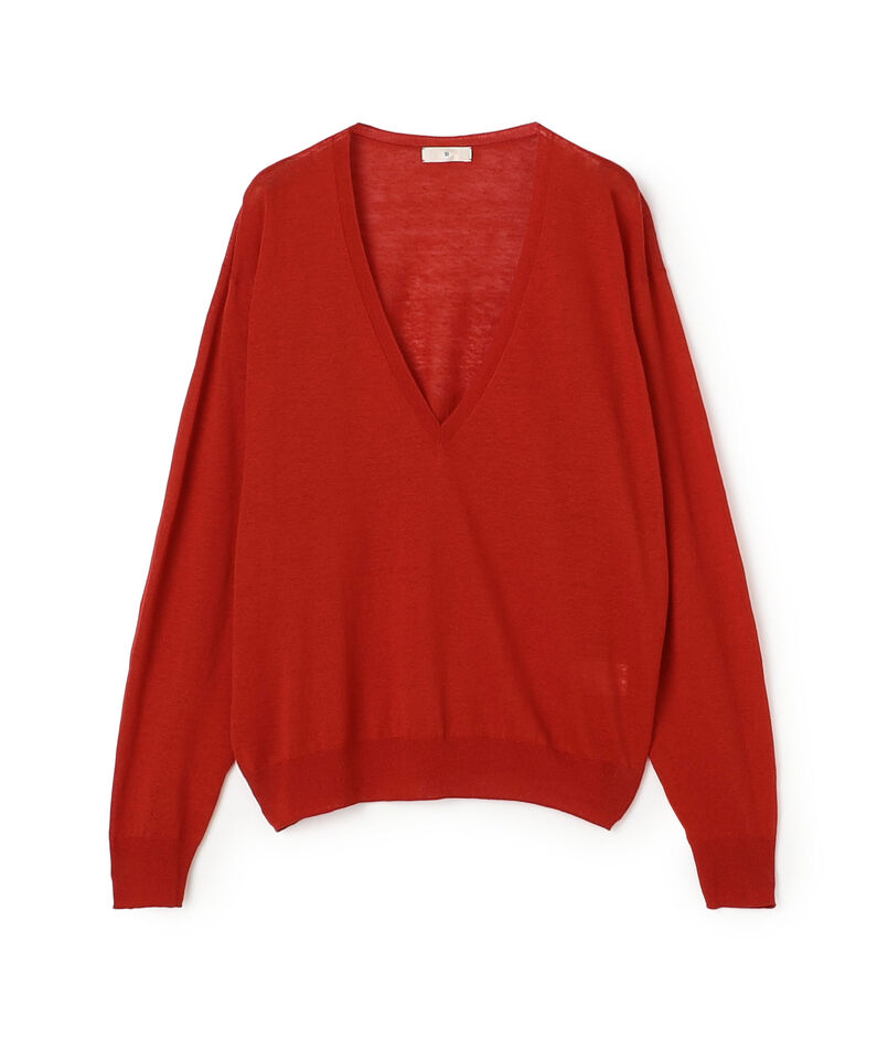 リネンコットン Vネックプルオーバー