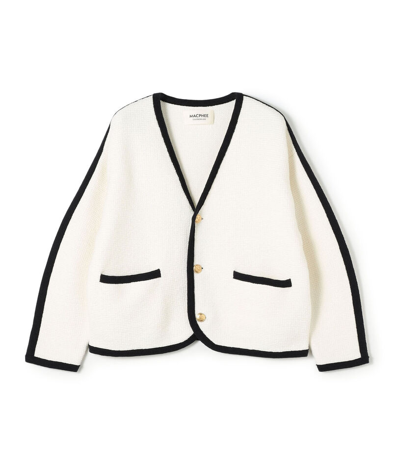 モスライクステッチ Vカラーカーディガン