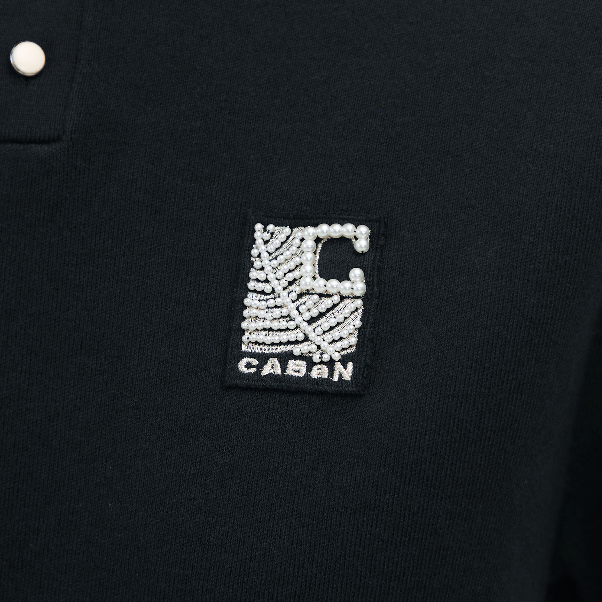 CABaN コットンカシミヤ パールポロプルオーバー CABaN コットンカシミヤ パールロゴポロカーディガン