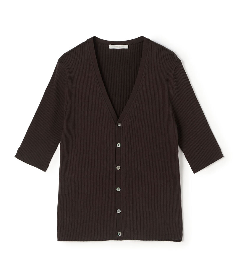 ギザコットンリブ ハーフスリーブカーディガン