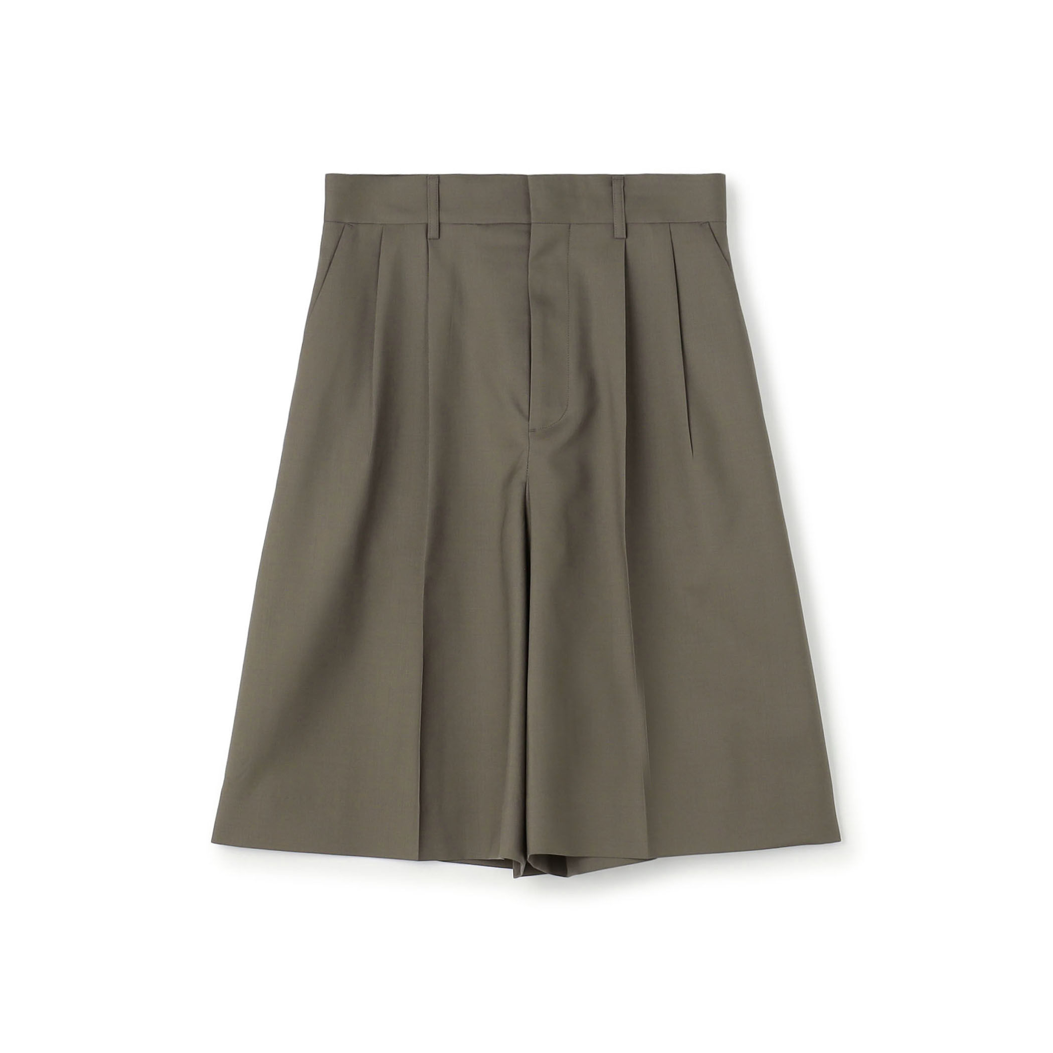 Super120'sウォッシャブルウール タックショートパンツ