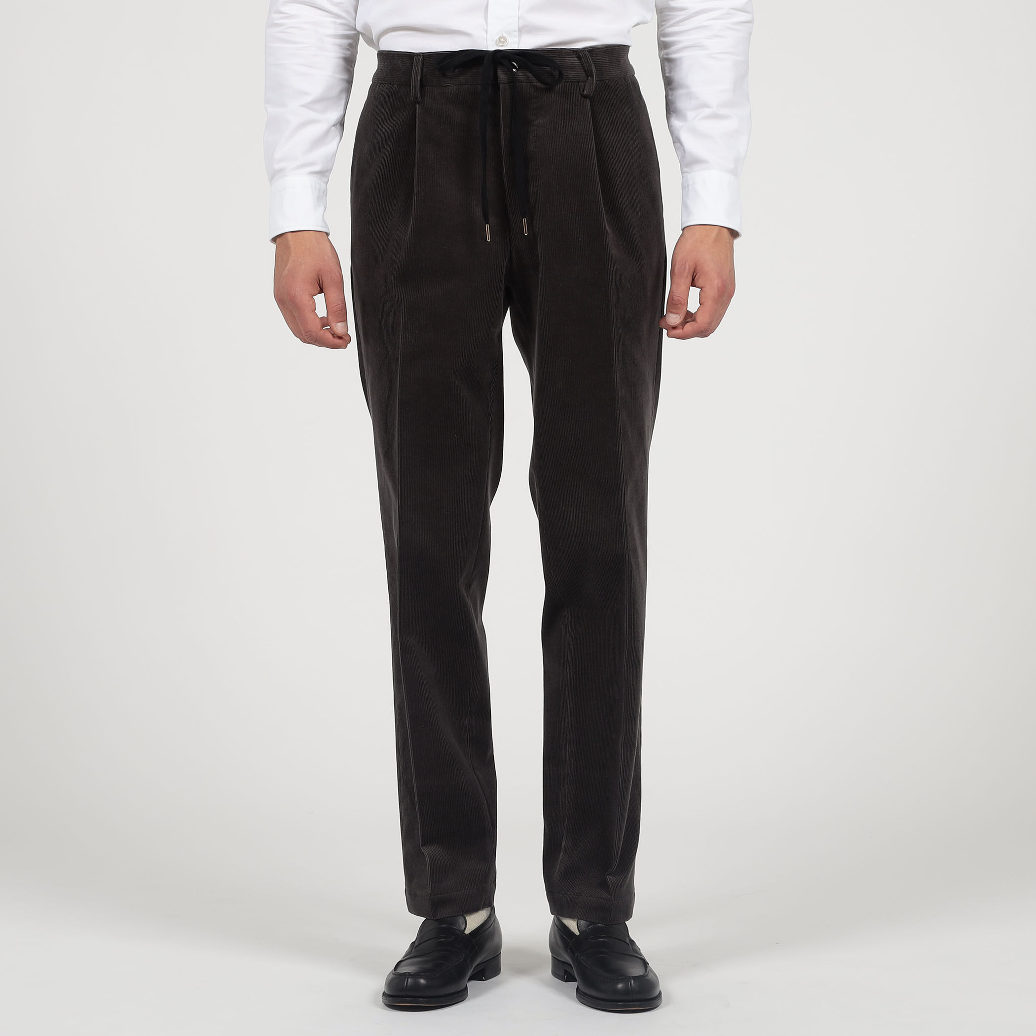 コットンウールコーデュロイ 1プリーツ イージースラックス