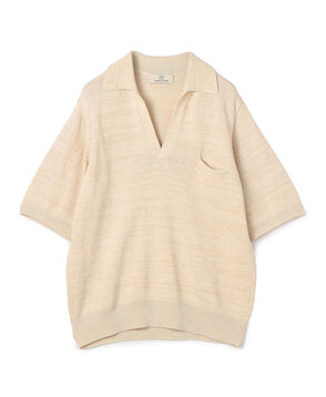 レーヨンコットンペーパー スキッパープルオーバーニット