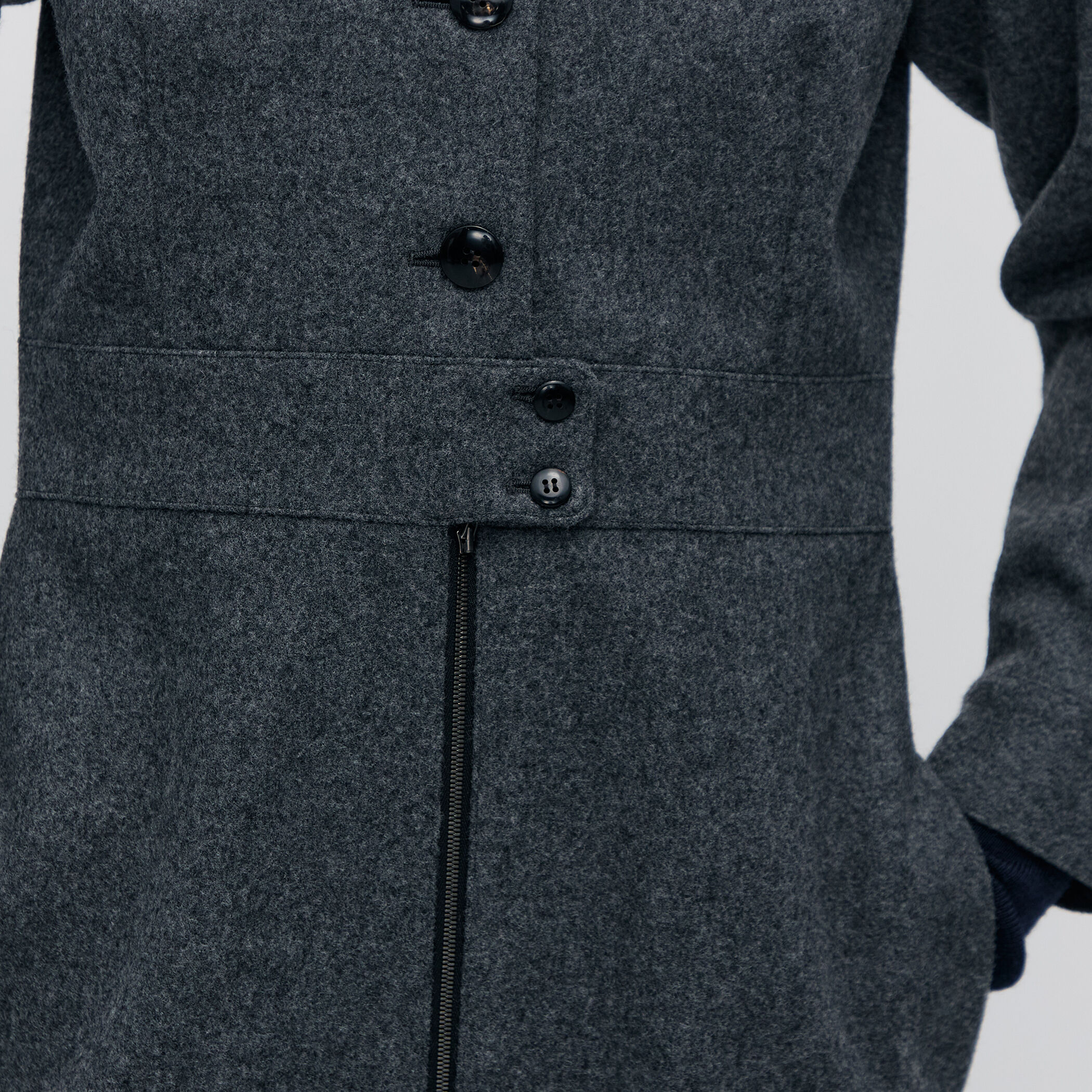 ウールメルトン ワンピースロングコート｜トゥモローランド 公式通販