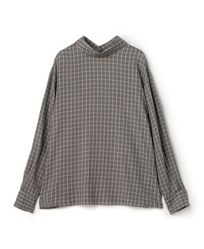 【WEB先行予約】セルロースツイルプラッド ハイネックブラウス