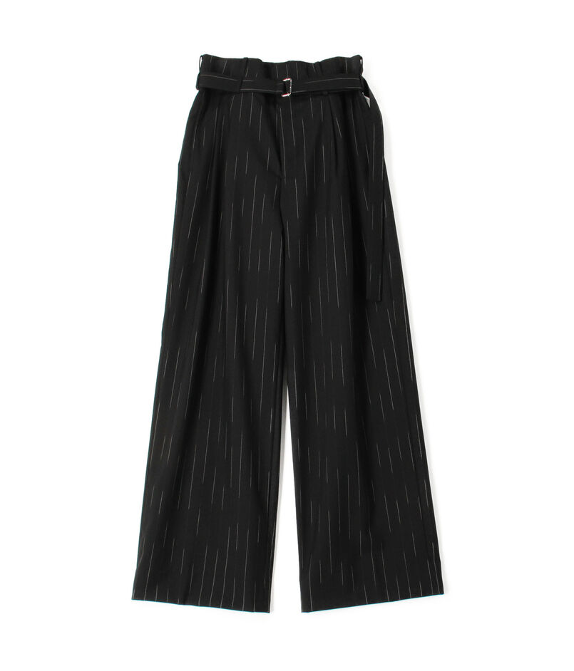 KASURIストライプ ベルテッドワイドパンツ