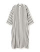 【WEB先行予約】ソフトストライプ スタンドカラーシャツワンピース