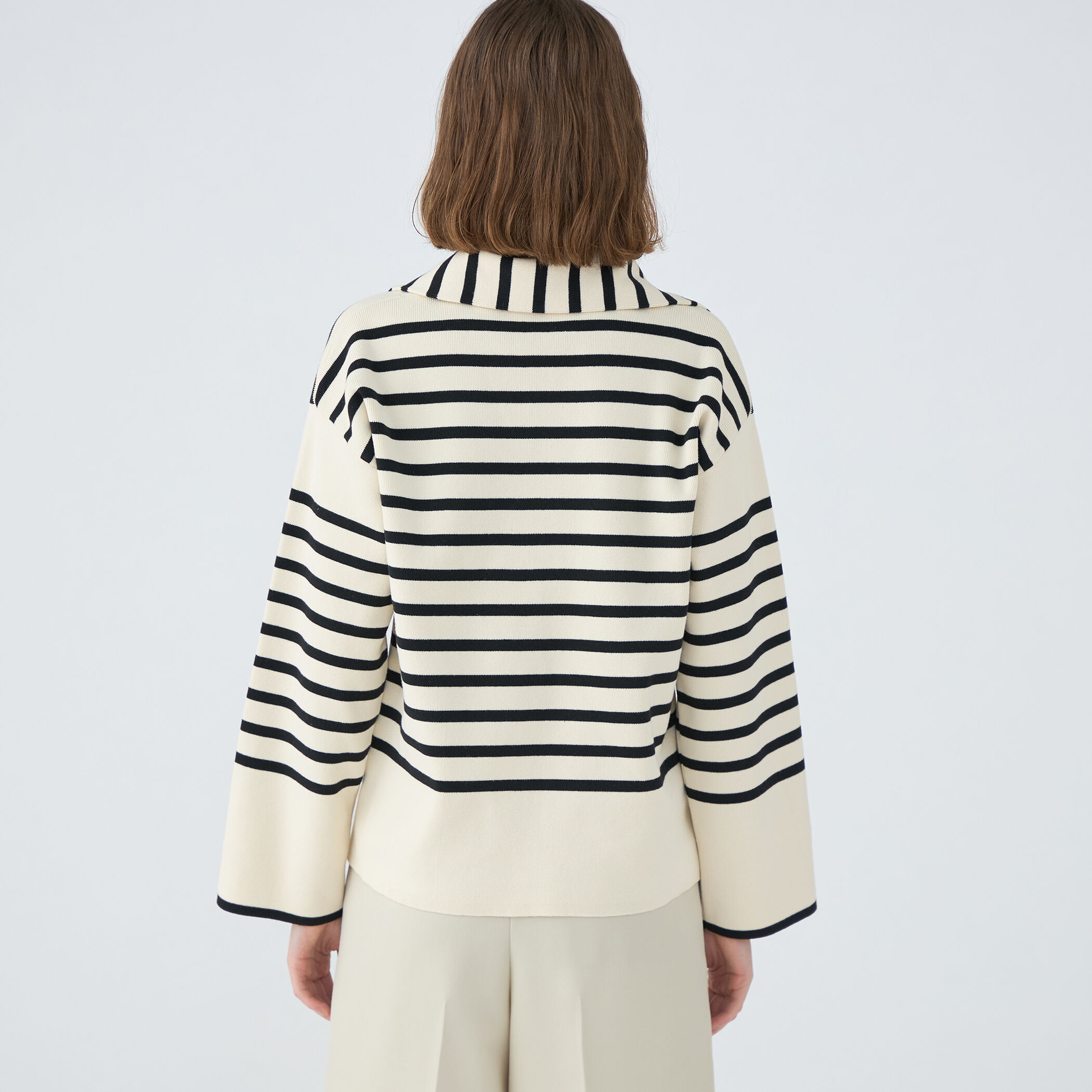 □【WEB限定】パネルボーダー スキッパープルオーバー