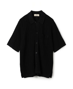リネンコットンメッシュ ニットシャツ