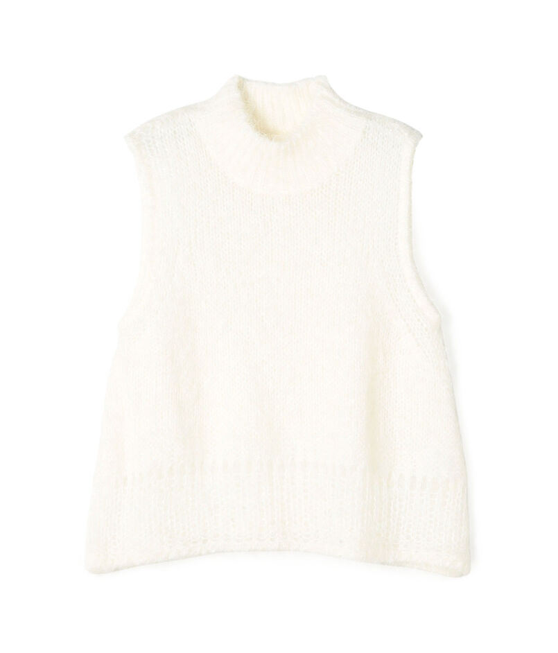 モヘヤシルクファー ハイネックベスト