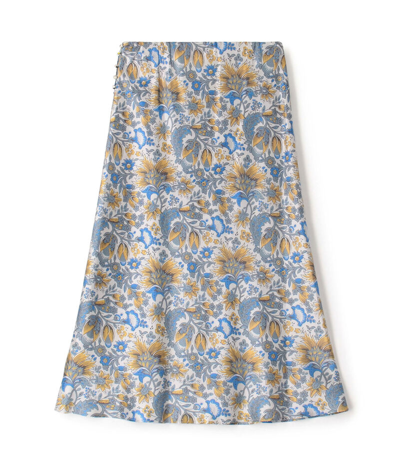 アセテートサテン バイアスナロースカート