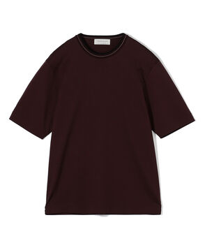 スーピマコットンシルケット リンキングニット襟Tシャツ