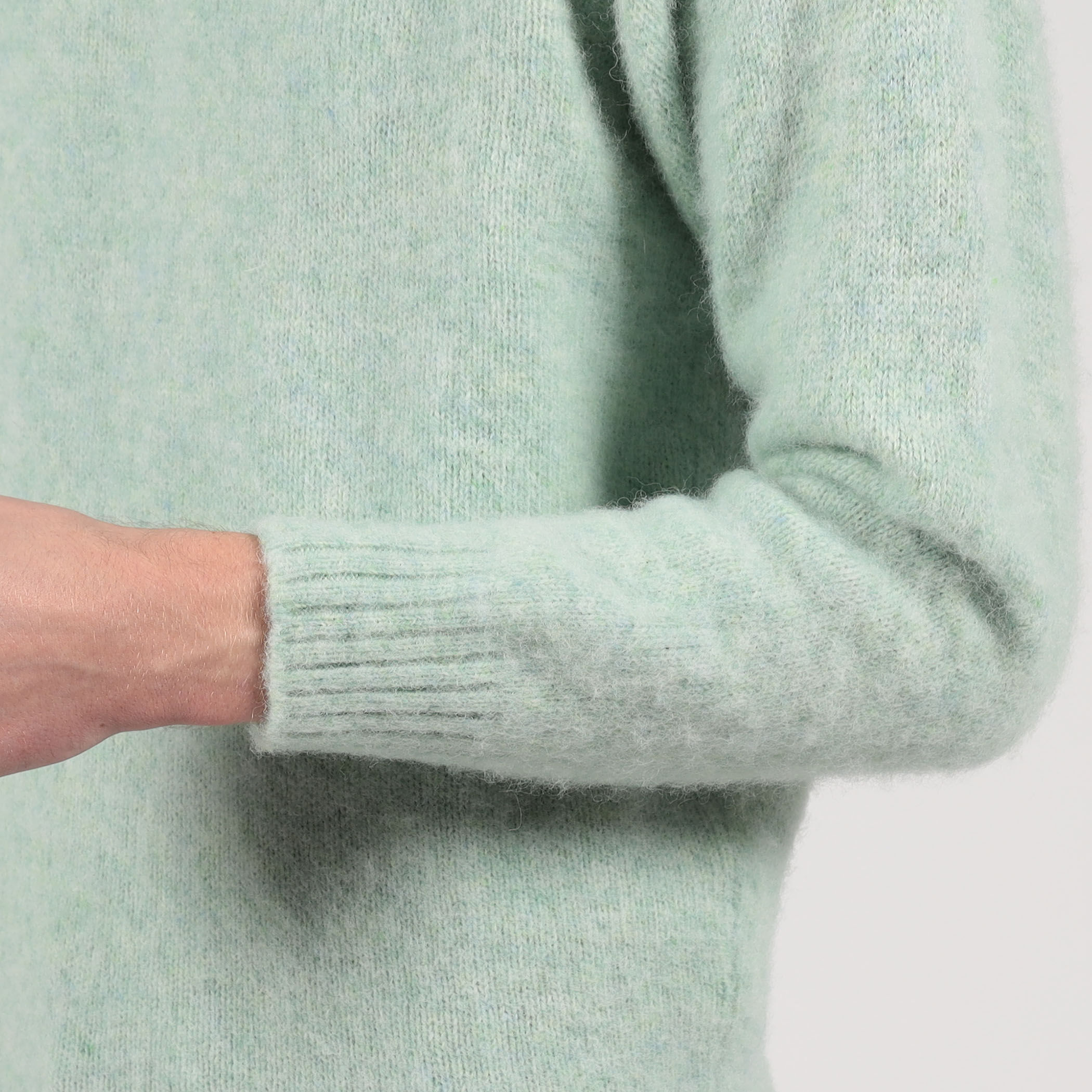 シェットランドウーレン M グレー シルバーシャギーニット クルーネックセーター シェットランドウーレン M グレー シルバーシャギーニット クルー