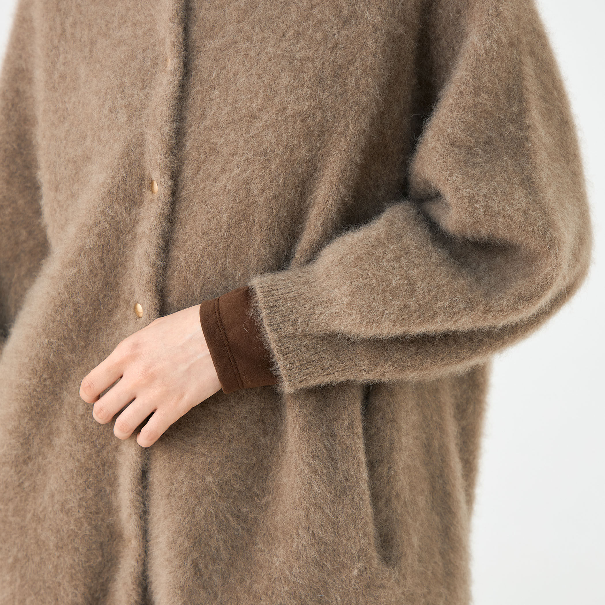 Phlannel ダークブラウン ヤクカーディガンサイズ3