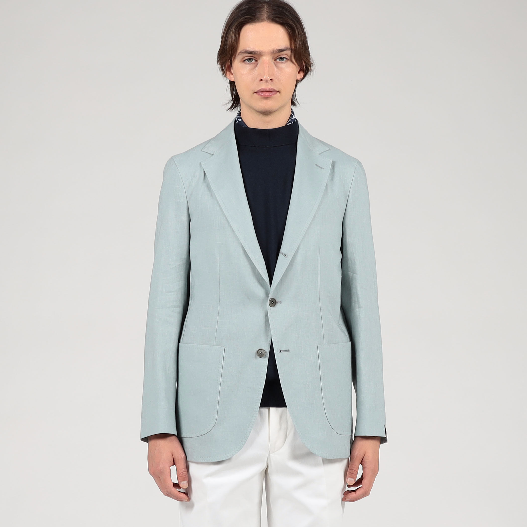 ERRICO FORMICOLA リネン シングルブレステッド3Bジャケット