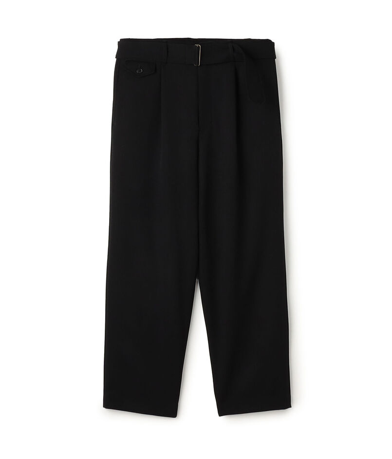 ウールギャバジン ベルテッドパンツ