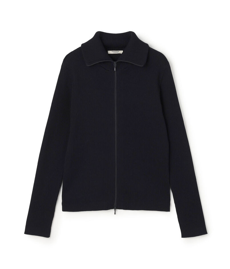 コットンリブ ジップアップカーディガン