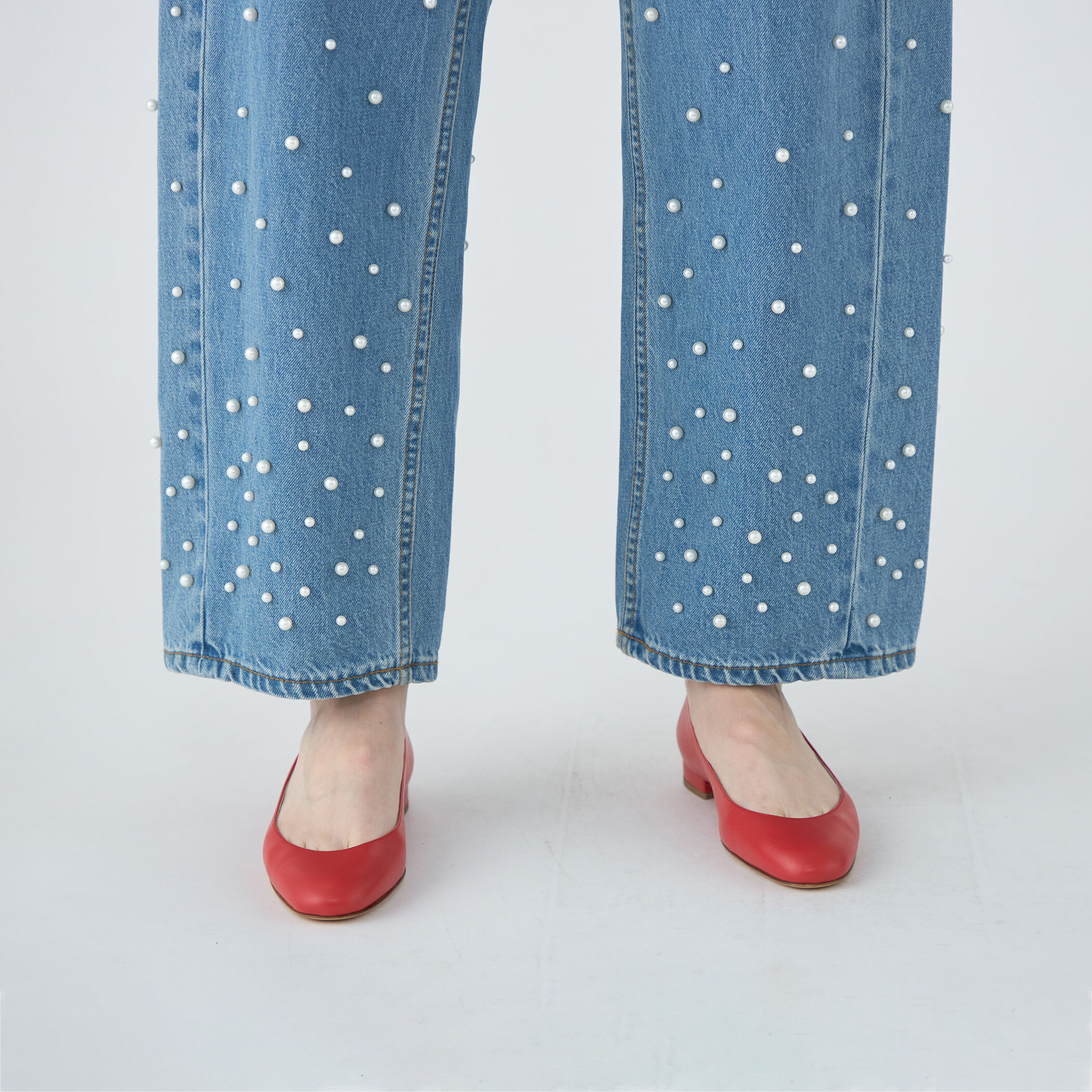 WEB限定】パールデニム コクーンテーパードパンツ