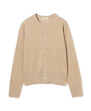 プレーンリネン クルーネックカーディガン