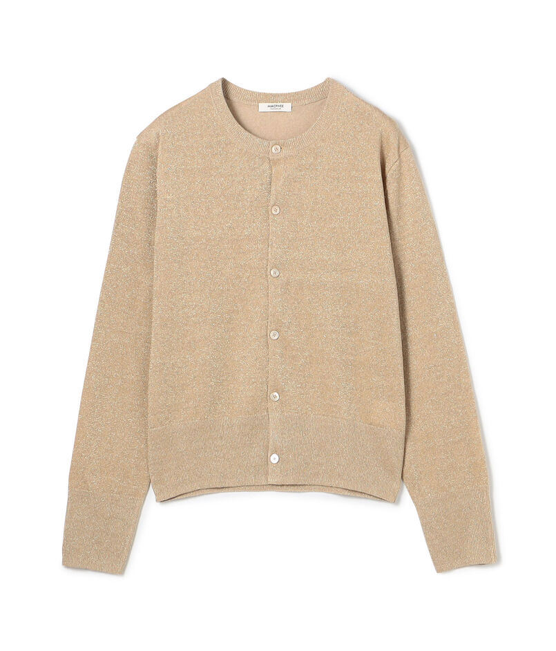 プレーンリネン クルーネックカーディガン