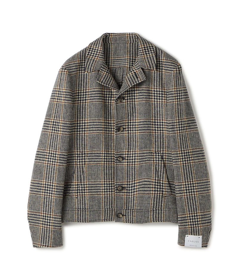 【別注】CARUSO ウールグレンチェック ショートブルゾン