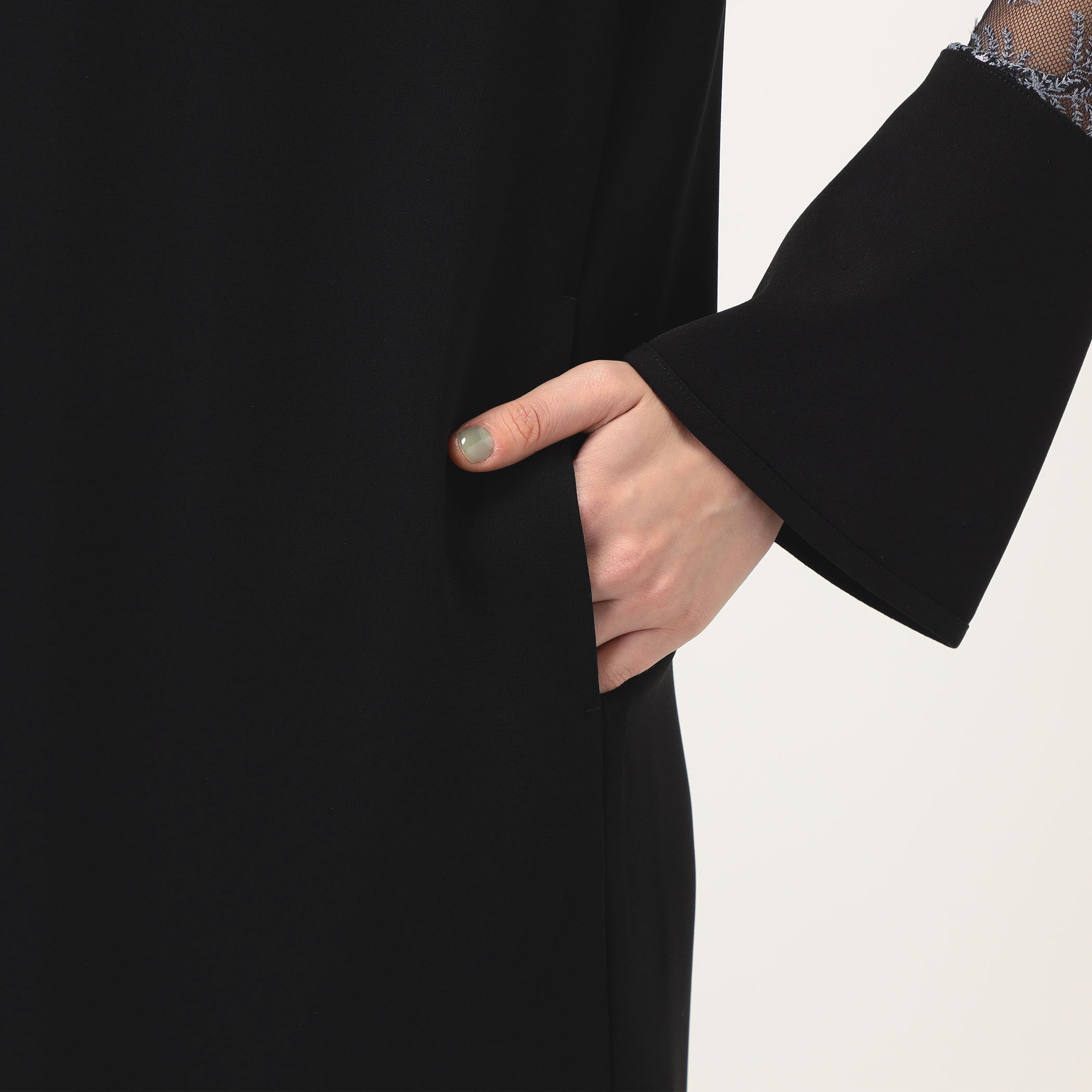 Mame Kurogouchi Tulle Lace Sleeve Classic Dress チュールレース