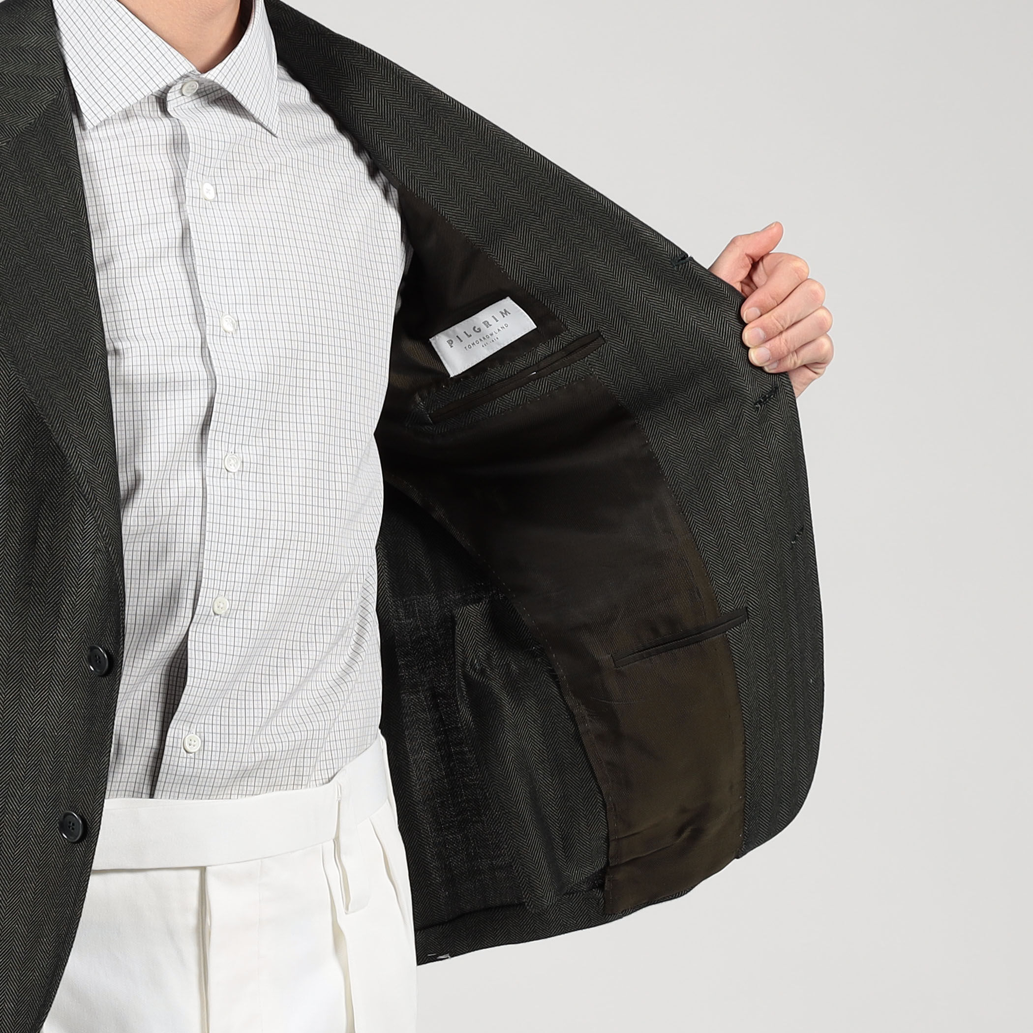 □【別注】De Petrillo リネンコットン シングルブレステッド3B