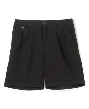 80リネン 2プリーツバミューダショーツ