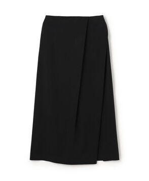 キュプラサテンストレッチ ランダムタックスカート