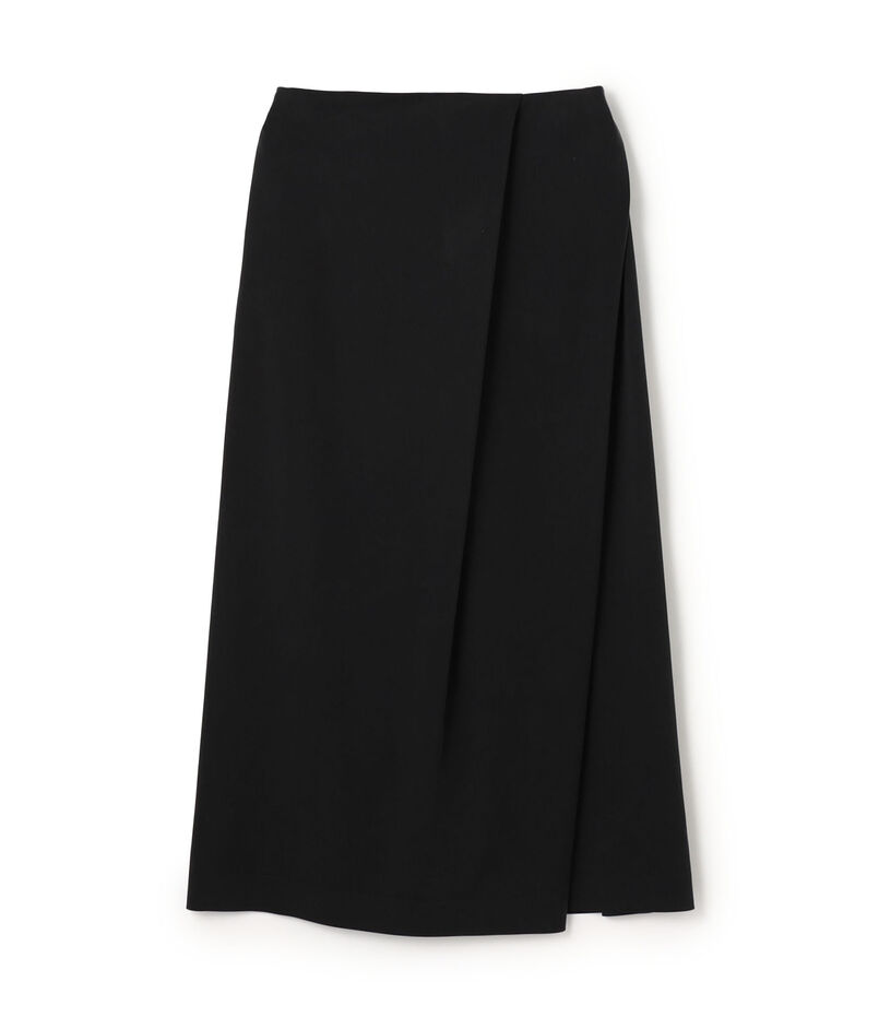 キュプラサテンストレッチ ランダムタックスカート