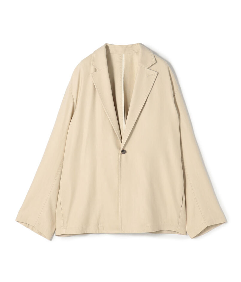 レーヨンリネンストレッチ ドロップショルダージャケット