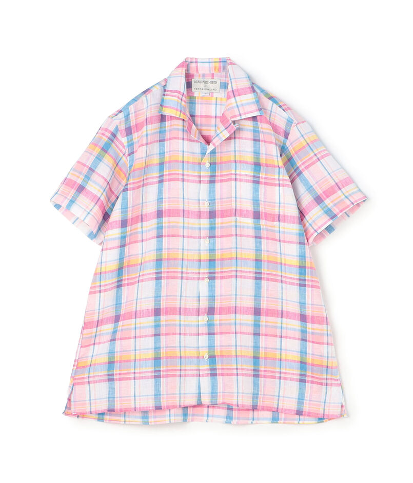 【別注】INDIVIZUALIZED SHIRTS リネン キャンプカラーシャツ