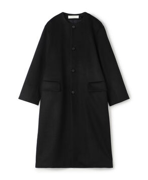 カシミヤビーバー クルーネックロングコート
