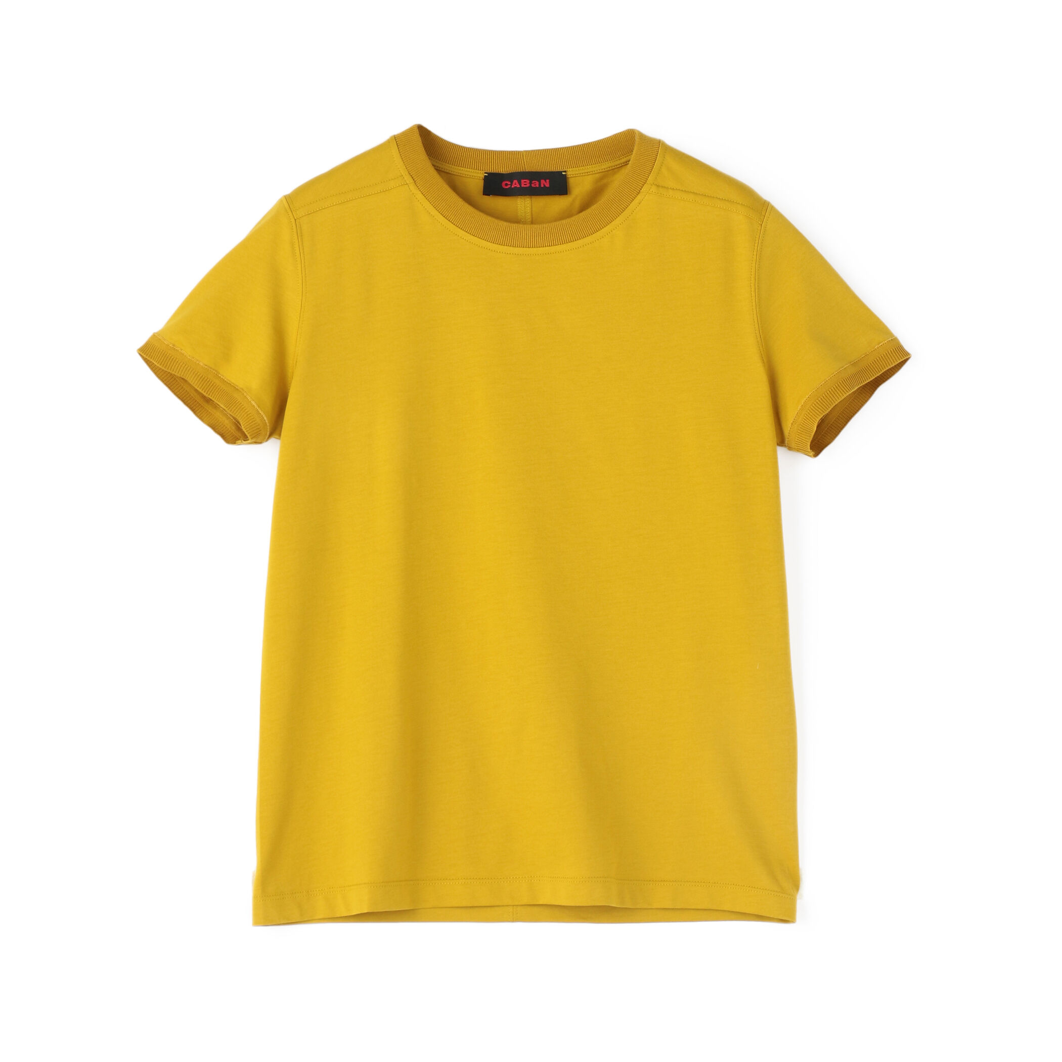 CABaNファインポリエステル クルーネックプルオーバーTシャツ RED S CABaN コットン リブコンビクルーネックプルオーバー